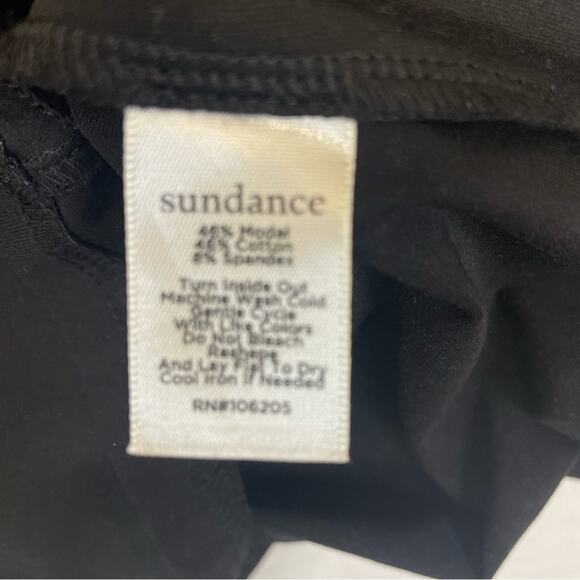 Sundance Unmistakable Beauty Mock Wrap Dress Modal Knit Black LBD Women’s Small - Picture 6 of 8